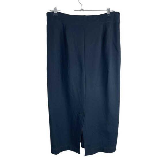 Eileen Fisher Pencil Skirt Black Size Small Viscose/Nylon Long Back Slit Capsule - Picture 3 of 9